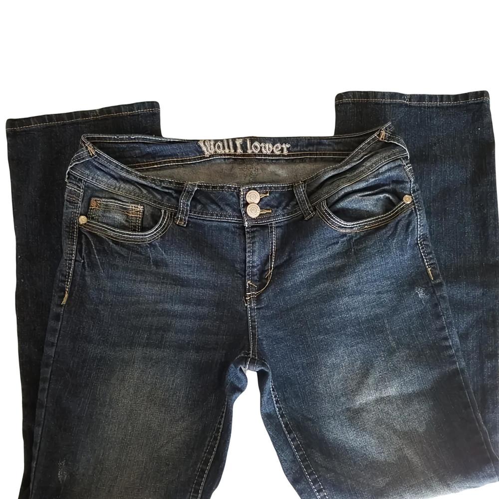 jeans WALLFLOWER curvy midrise plus size jewelled mid rise